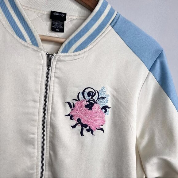 Disney Womens Size Medium Alice In Wonderland Souvenir Jacket Satin Bomber Coat - Picture 5 of 14